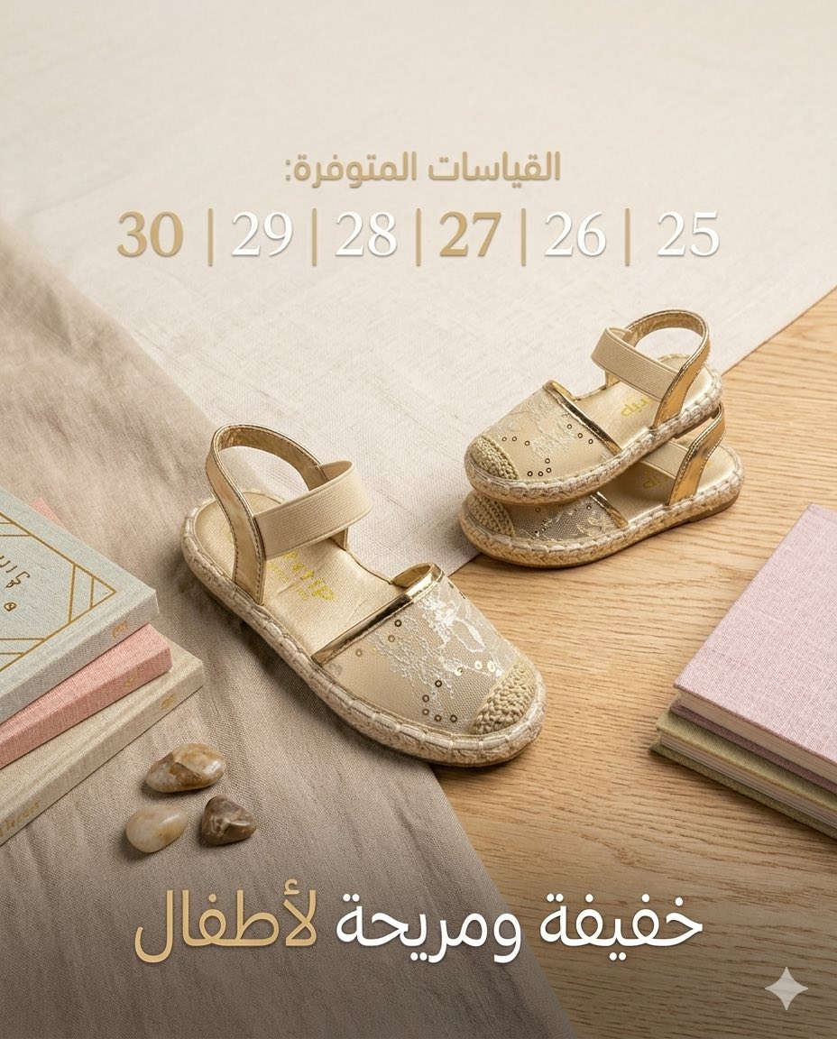 ✨ هل فكرتِ كيف ستكتمل إطلالة العيد فستان أميرتك؟ حذاء الإسبادريل الأسود الجديد هو القطعة الناقصة في التنسيق المثالي! ✨
 الكابشن: تصميم كلاسيكي بلمسة عصرية، يضيف لمسة من البريق والأناقة لأي فستان. حذاء الإسبادريل ذو الترتر والدانتيل هو اللمسة النهائية التي تحول كل مظهر إلى مظهر ساحر.
 🌟 اختيار الذواقة لإطلالة أميراتهم.
 ✓ متوفر بمقاسات مختلفة لتناسب جميع الأعمار.
 ✓ خفيف، مريح، ويتحمل حركة الأطفال.
 📸 أخبرينا في التعليقات، مع أي فستان ستنسقينه؟
 للطلب الفوري: [اكتب طريقة الطلب]
 #تنسيقات_أطفال #فستان_عيد #حذاء_مناسبات


**إذا كنت صاحب هذا الإعلان وتريد حذفه لأي سبب، رجاءا أرسل رسالة إلى الدعم الفني**