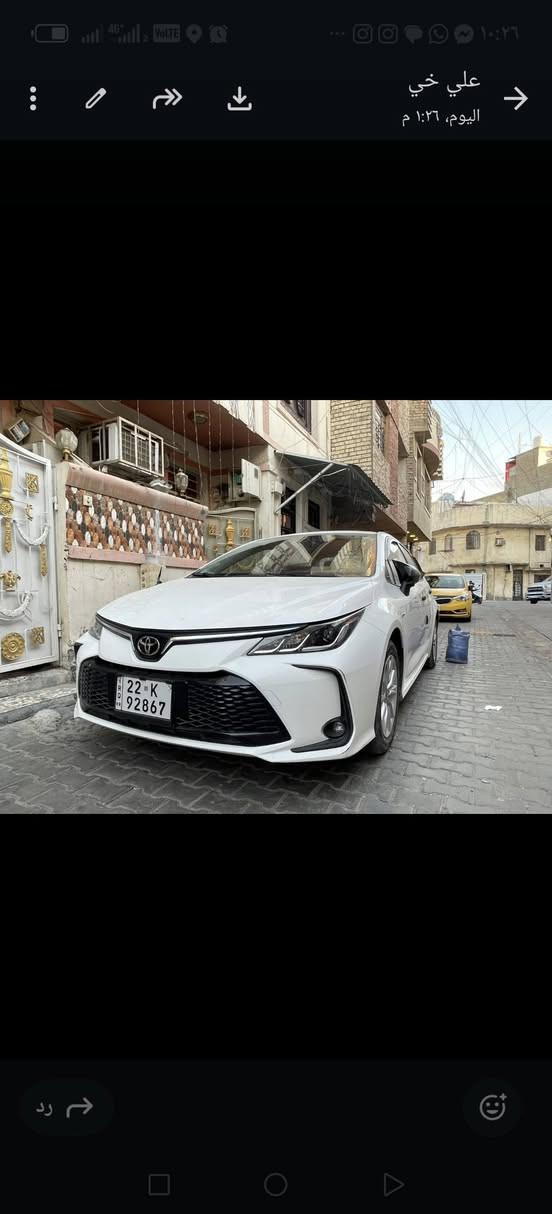 السلام عليكم ورحمة الله وبركاته كورلا هايبر ٢٠٢٤ رقم أربيل  للبيع ماشيه ٤٠ كيلو مكفوله من صبغ وضربه دراجه وكعت على باب صار بيه بارد وبيه رصعه بجاملغ وبيه سونر مندلاوي
سعر ١٤٥ ورقه قفل قفل من اخير ***********
