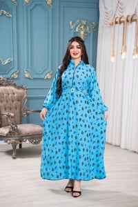 فستان نسائي كلوش  صدر سحاب خامة مارينا شرط الفحص  فري سايز  لحد ١١٥ كي...