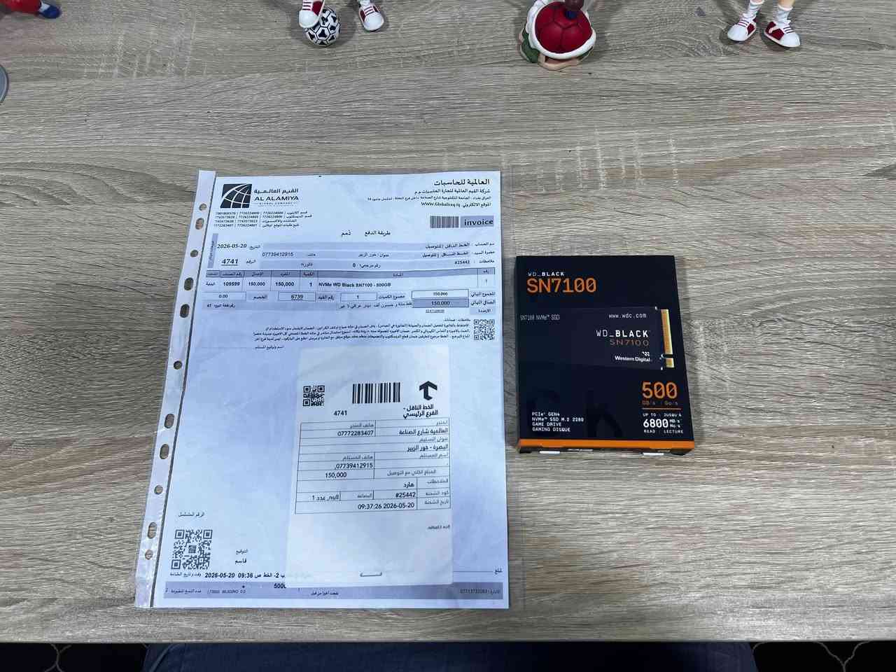 قـطـع PC و أكـسـسـوارات
Cable Extension Management Snowman RGB  24 Pin Motherboard  + 8 Pin GPU
(سعر قطعة 25 للكرت وللمذربورد)
...................................................

Samsung 970 PRO NVMe Series 512GB M.2 PCI-Express 3.0 x 4 Solid State Drive (V-NAND)
 (مـستخـدم جـيل ثالث سعره 70)
...................................................

Thermalright AM5 Secure Frame Black V2 CPU Holder, 
(سعره 25)
.....................................................

Cooling System •  ARCTIC Liquid Freezer III Pro 420 A-RGB - AIO CPU Cooler, 3 x 140 mm Water Cooling, 38 mm Radiator, PWM Pump, VRM Fan, AMD AM5/AM4, Intel LGA1851/1700 Contact Frame - White

Open Box 
(سعر الشراء : 350)
(سعر البيع : 285)
....................................................

WD_Black SN7100 500GB NVMe SSD - Gen4 PCIe, M.2 2280, Up to 6,800 MB/s Read Speed

(سعر الشراء : 150)
(سعر البيع : 100)


**إذا كنت صاحب هذا الإعلان وتريد حذفه لأي سبب، رجاءا أرسل رسالة إلى الدعم الفني**