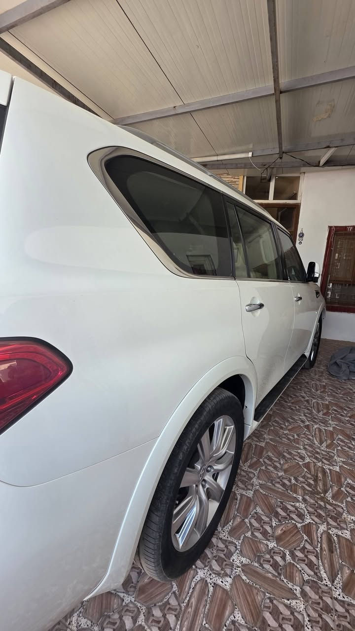 infinity QX80
مواصفات

8 سلندر 
ماشيه 159 الف كيلو 

بصمة - سلايت - داخل بيجي - فورويل - رادار امامي و خلفي - رادار جانبي - خمس كاميرا - 3 شاشة - تشغيل عن بعد - صندوق

شفت - ثلاجة - كشنات جلد - كشنات تتفيئة و تبريد - کشن و

ستيرن خزن - كشنات امامي و خلفي كهربا - تيريد مركزي - حصاص امامي و خلفي - سماعة BOSE - مراي شفت - داخل

فورميكا - فوليوم - تحديد سورعة - زينون - بعد
اربع تایر و ویل حجم 22 بيلادي جديد جديد

سيارة جديد ماشالله بدون نواقص

سيارة شرط بدون ای نواقص گیر و محرك  و حدادی و کهربائيات كامل 

 و شرط ورقة بانزين معها 
و سنوية و رقم جديد سنوي بأسمي تحويل غرامة بشرط

سعر  دفترين و 45 و بيه مجال 
24500 $
للأستفسار ***********
