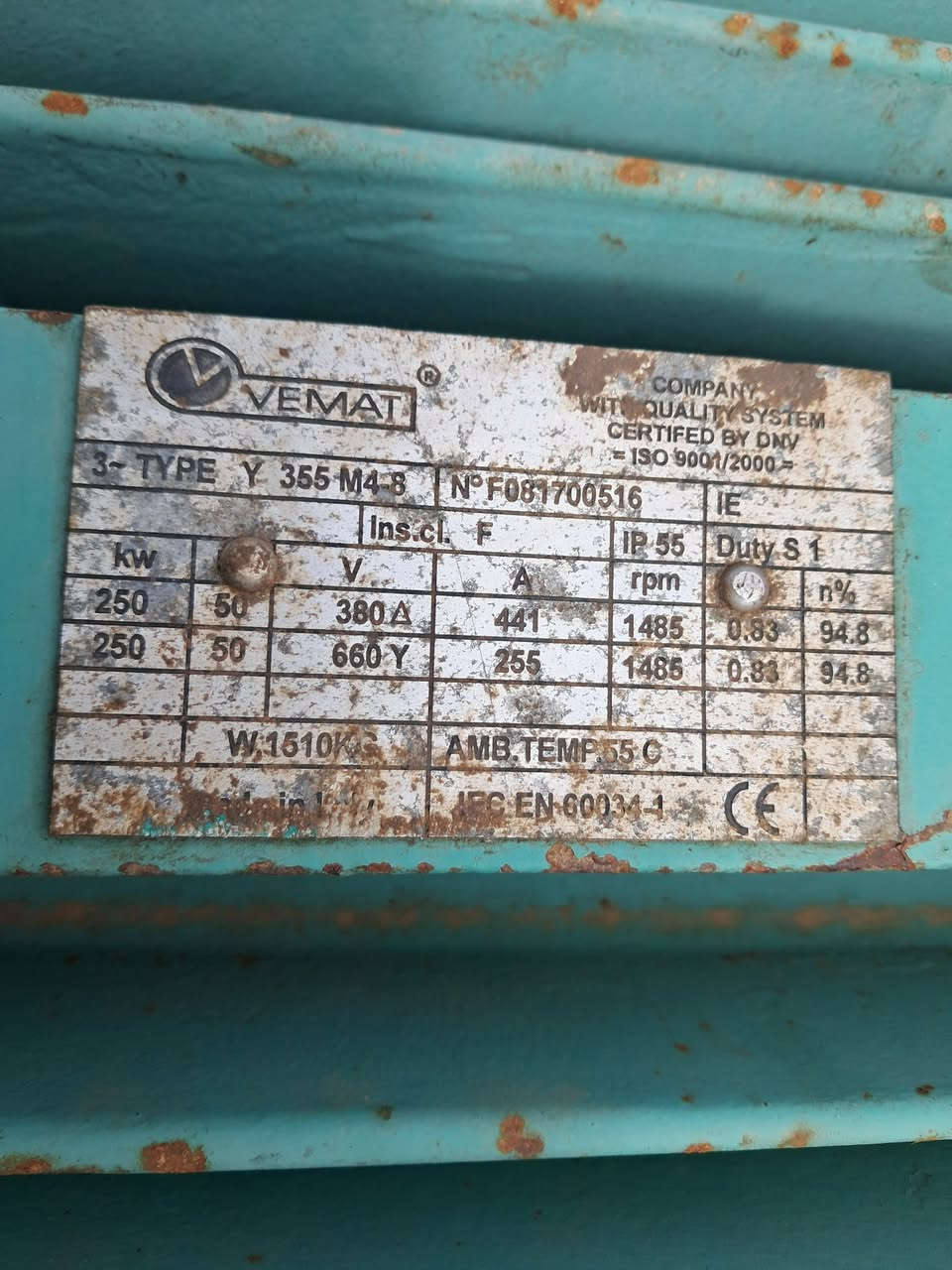 ماطورات كهربائية للبيع العدد ٣ الاحجام 488 حصان  او 355 حصان او 180 حصان كلهن بلاديات المكان ديالى
***********
