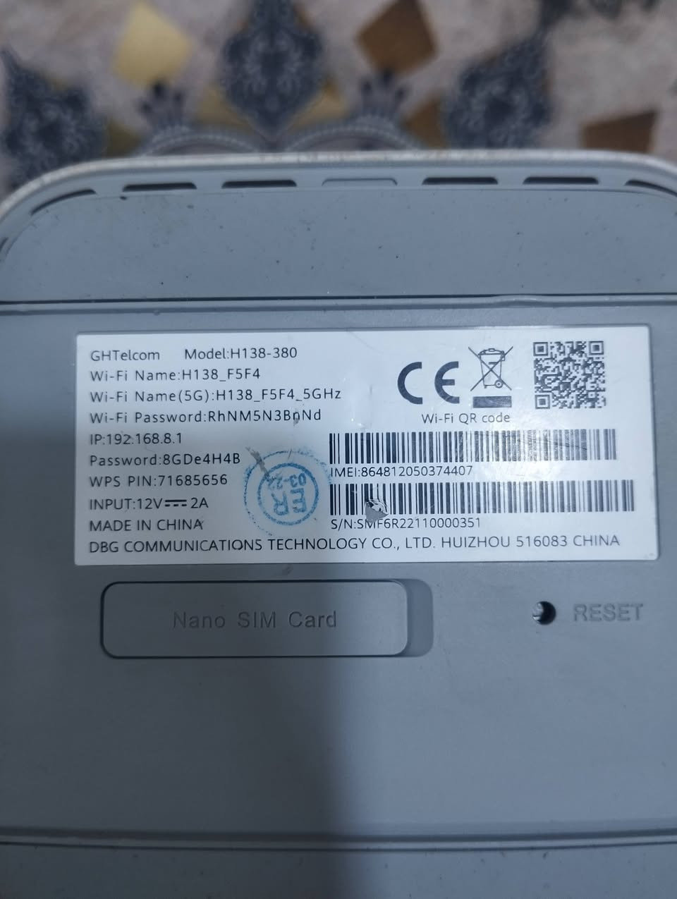 للبيع راوتر 5G GHTelcom H138-380 (Wi-Fi 6)
📡 راوتر 5G قوي وسريع، ويوفر تغطية ممتازة للمنزل أو المكتب.
✅ جوكر كل الخطوط
✅ موديل: GHTelcom H138-380
✅ يدعم شبكات 5G و4G LTE
✅ Wi-Fi 6 ثنائي النطاق (2.4GHz و5GHz)
✅ إمكانية توصيل عدد كبير من الأجهزة في نفس الوقت
✅ منفذا شبكة LAN للتوصيل السلكي
✅ حالة الجهاز: [ممتازة / جيدة جداً / مستعمل نظيف]
💰 السعر 160 الف مع التوصيل


**إذا كنت صاحب هذا الإعلان وتريد حذفه لأي سبب، رجاءا أرسل رسالة إلى الدعم الفني**