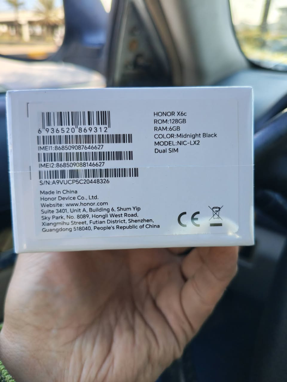 هونر X6c ذاكرة 128GB/6GB لون اسود جديد لوك بالنايلون ب160 الف متوفر توصيل *********** واتساب
