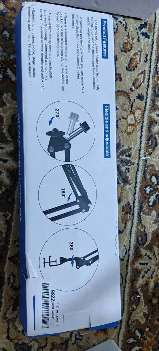 المايك
مايك usb 2.0 
صوته كلش نقي

الستاند 
ستاند مايك مرتب كوالتي ممتاز 
قابل للثني 360 درجة

السعر ٥٠ مع التوصيل


**إذا كنت صاحب هذا الإعلان وتريد حذفه لأي سبب، رجاءا أرسل رسالة إلى الدعم الفني**