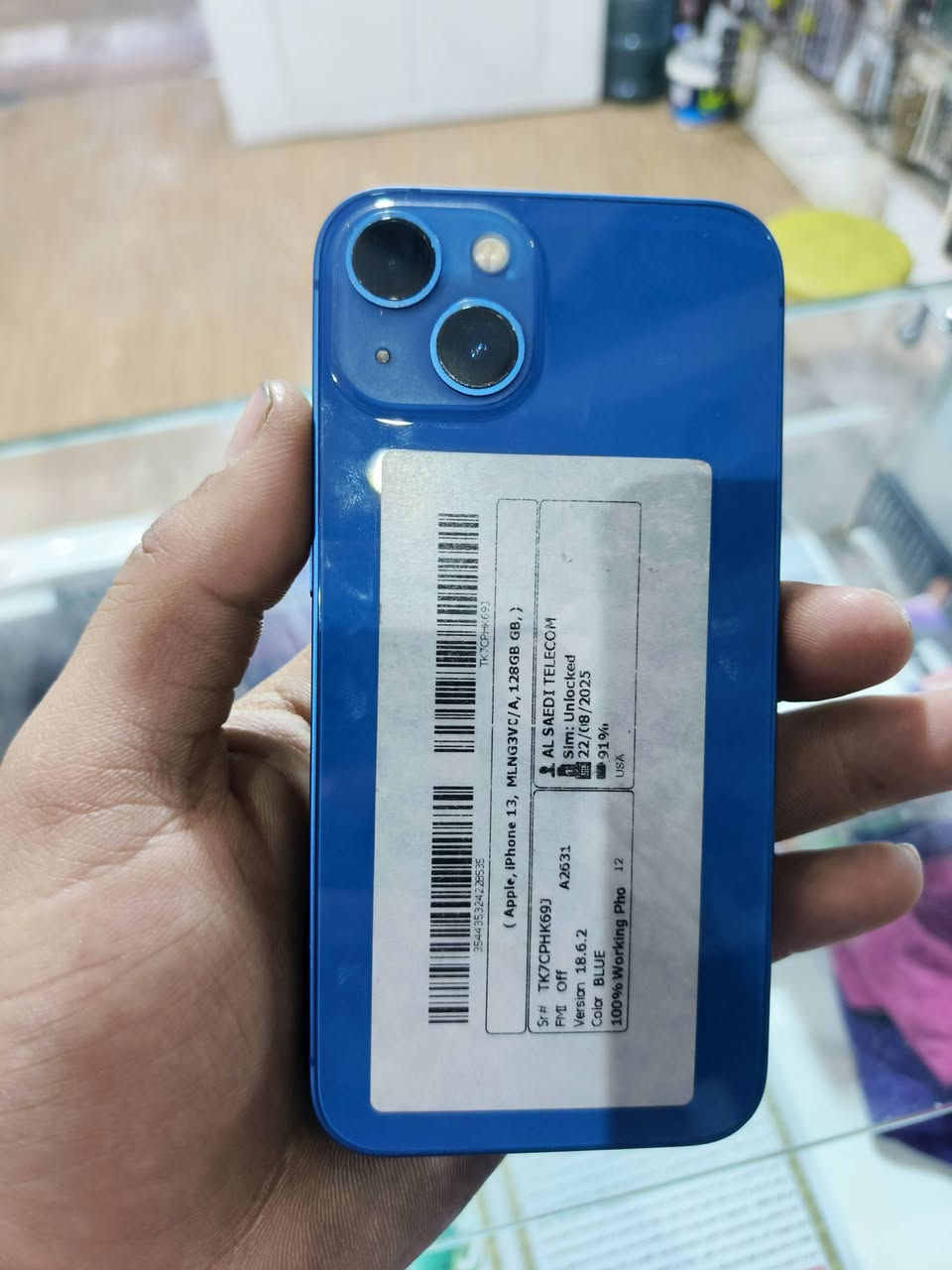 السلام عليكم ايفون 13الموبايل وتر برو ممفتوح ونضيف كلش نضافتة 99 الموبايل بطاريتة 91حقيقي اخذة وافحص وين متريد فيس كام شغال بصمة وجه الجهاز يخبل السعر والستفسار تواصل علا الخاص او علا الواتساب ***********
