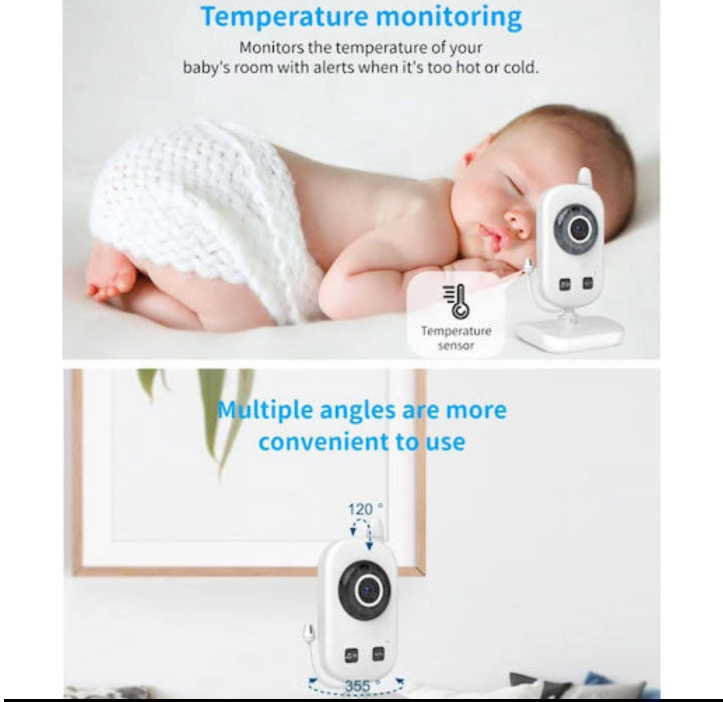 😍Video Baby Monitor 😍– موديل UU24،  جهاز مراقبة فيديو للأطفال.✨ خلي وليدك نائم و أنتي مرتاحة و مطمئنة عليه 👼🫶🏻
المواصفات 
 • شاشة ملونة حجم 2.4 إنش
 • تكبير ×2 (Zoom X2)
 • تشغيل تهويدات موسيقية (Lullabies)
 • خاصية التحدث مع الطفل (Talk-back)
 • منبه/تنبيه (Alarm)
 • رؤية ليلية (Night Vision)
 • قياس درجة الحرارة (Temperature)
😍Video Baby Monitor 😍– موديل UU24،  جهاز مراقبة فيديو للأطفال.✨ خلي وليدك نائم و أنتي مرتاحة و مطمئنة عليه 👼🫶🏻


**إذا كنت صاحب هذا الإعلان وتريد حذفه لأي سبب، رجاءا أرسل رسالة إلى الدعم الفني**