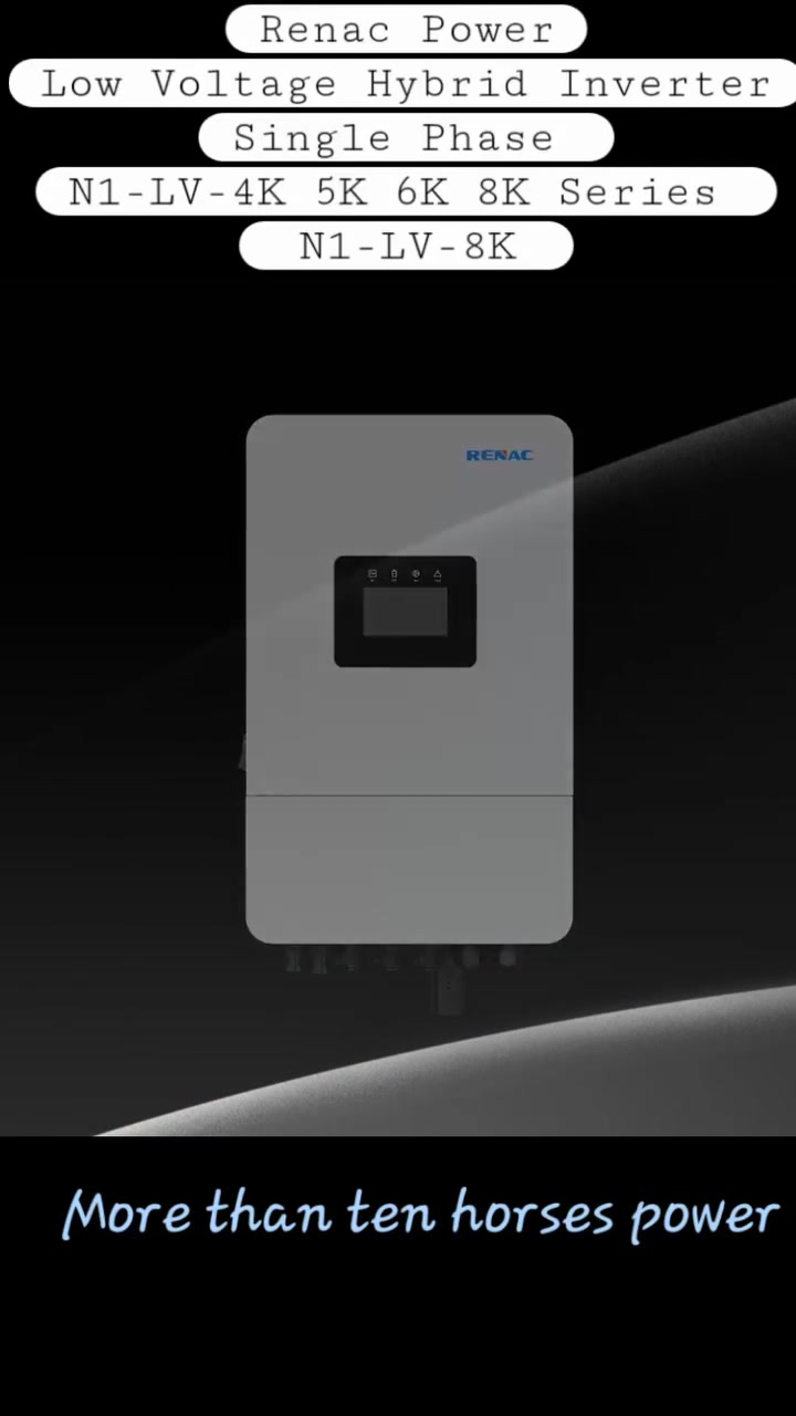 New  Song ..
Renac the best rising sun forever
More than ten horses power
which nearly equal 8 kilowatts power 
Renac N1-LV-8K 6k 5K 4K Series
Screen
Low Voltage Hybrid Inverter

#RenacPower #EnergyStorage #ESS #SmartEnergy #Czech #low_voltage_inverters #N1LV6K #N1_LV_8K


**إذا كنت صاحب هذا الإعلان وتريد حذفه لأي سبب، رجاءا أرسل رسالة إلى الدعم الفني**