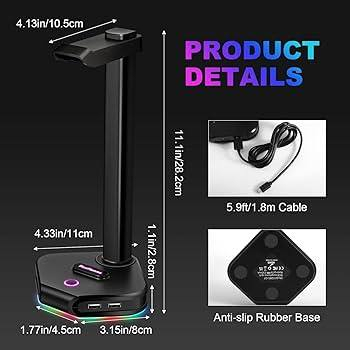 هذا حامل سماعة رأس RGB (Redragon HA300 Scepter Pro). 
يتميز بإضاءة خلفية RGB ديناميكية ونابضة بالحياة.
يحتوي على شحن من نوع Type-C.
يتضمن حامل للهاتف المحمول.
تصميم صغير للمساعدة في تنظيم مساحة المكتب.


**إذا كنت صاحب هذا الإعلان وتريد حذفه لأي سبب، رجاءا أرسل رسالة إلى الدعم الفني**