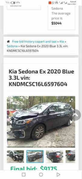 سياره سيدونه معروضه للبيع ماشيه ١٧٠ ميل فول مواصفات
السعر ٢١٠ $ وبيها مجال 
مكلف بلنشر 
رقم صاحب السياره ***********
