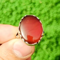 عقيق يماني • فضة 925 • خاتم 20-21