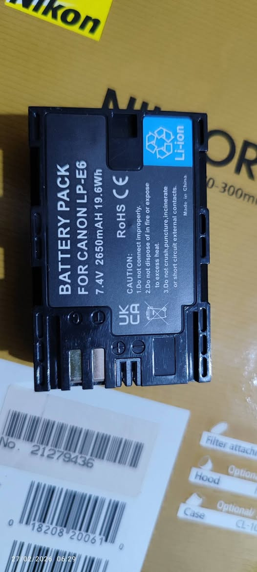 بطاريه كامره كانون //جديد غير مستخدم
بطاريات صليات  سعت بطاريه //مللي امبير 2650
واط 19.6
فولت 7.4
يعني اقوه من تجي وي الكامره


**إذا كنت صاحب هذا الإعلان وتريد حذفه لأي سبب، رجاءا أرسل رسالة إلى الدعم الفني**