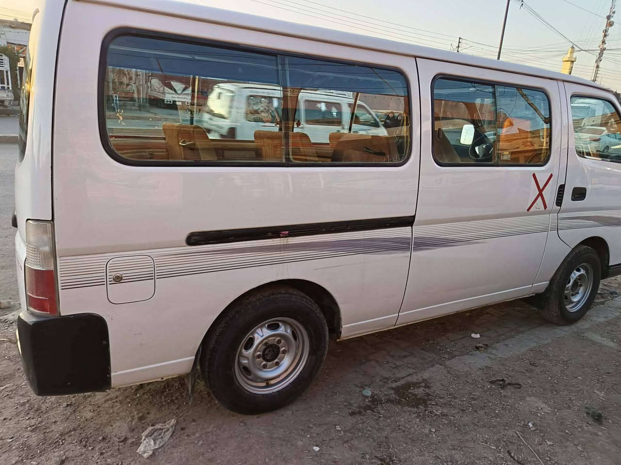 سلام عليكم نيسان موديل 12 بيه طخه بجنطه بسيطه تخم تاير حداديه جديده سعر 130 وبيها مجال بسيط رقمي ***********
