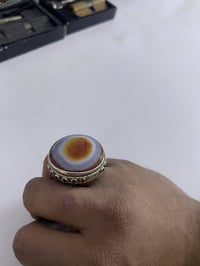 جزع بقري • فضة ٤٧غ • مقاس ٢٤/٢٥