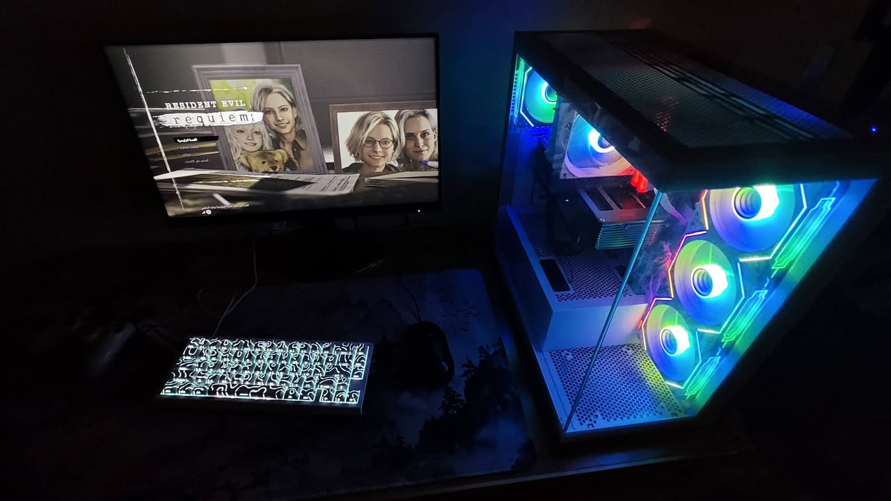 تجميعة سيت آب كاملة :
Ryzen 7 7700
RTX 5060 8GB asus prime 3 fan
GIGABYTE B850 D3HP
assassin x 120 white
XPG 32gb DDR5 6000mhz white
Case Sama V01 
SSD M.2 1t WD gen4 
FSP Hydro Pronze 600w

شاشة :
AOC 24GE 180Hz 0.5ms

يوبي آس :
Falcon UPS 1Kv

كيبورد مغناطيسي :
Attack shark X86 HE

ماوس خاص بالألعاب التنافسية :
Logitech G502 X 

ماوس باد أبيض ستايل ياباني ضد الماء و الأتربة

السعر :
2,800٫00 IQD

مكاني بغداد وهذا رقمي :
***********

و موجود التواصل على الخاص.
