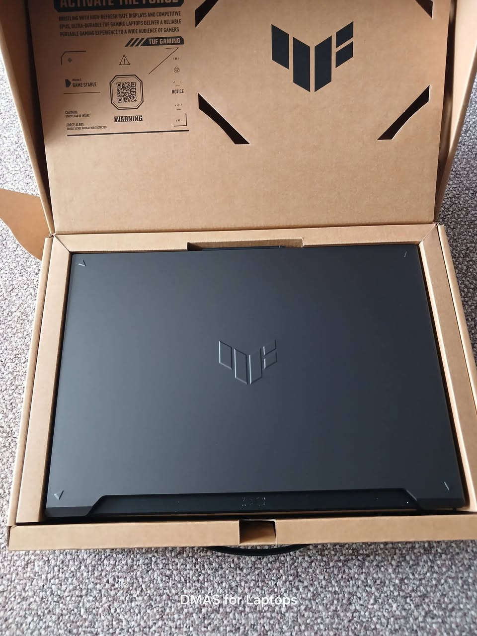 لابتوب ASUS TUF Gaming مستعمل نظيف جداً، ويا كرتونه
السعر مليون و 450 الف ثابت قفل
🔹 Ryzen 9 7940HX معالج رايزن 9
🔹 RTX 4060 8GB (140W) کرت شاشة خارجي ثمان كيكا
🔹 رام 16GB DDR5
🔹 1TB NVMe + 500GB NVMe دبل هارد ان في مي
🔹 شاشة 16 إنج FHD+ 165Hz
🔹 كيبورد RGB 4 Zone

   ففط بيع بدون مراوس 
توصيل متوفر
للتواصل: *********** 
مكتب ديماس للابتوبات العاب
موقع: اربيل
