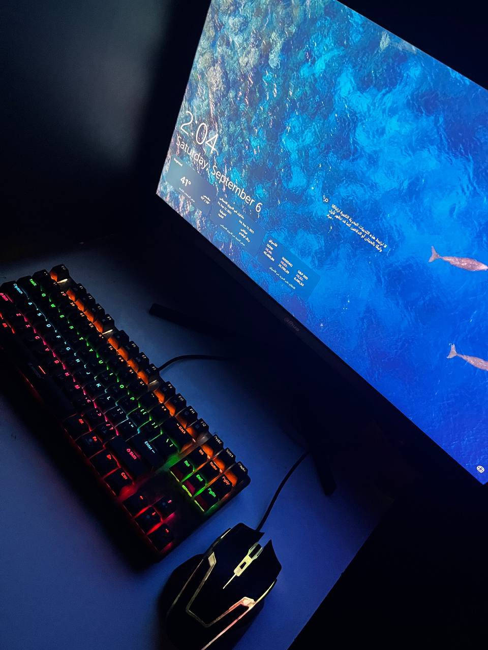 (Gaming PC)
🖥️ المواصفات:

🔹 كرت الشاشة Gtx 1660 super  من شركة  Tuff Gaming 

🔹 المعالج:  R5 3600 6core 

🔹 الرام: 16GB DDR4 بتردد 3600MHz

🔹 المذربورد:  Azrouge B450-M 

🔹 التخزين:

HDD    1T
SSD   120GB

🔹 الشاشة:100Hz  " Dhua 24.1 " (الوان ودقة عالية للألعاب)

🔹 الكيبورد: JERITECH ميكانيكي Gaming 

🔹 الماوس : iMICE GAMING MOUSE 

الـPc جداً جداً نظيفة من الداخل والخارج والقطع ايضـا نظيفة جداً  
مامستعملها شي قليل 

📍 المكان: بغداد 

💰 السعر:  725 الف دينار عراقي

📞 للتواصل: ***********
