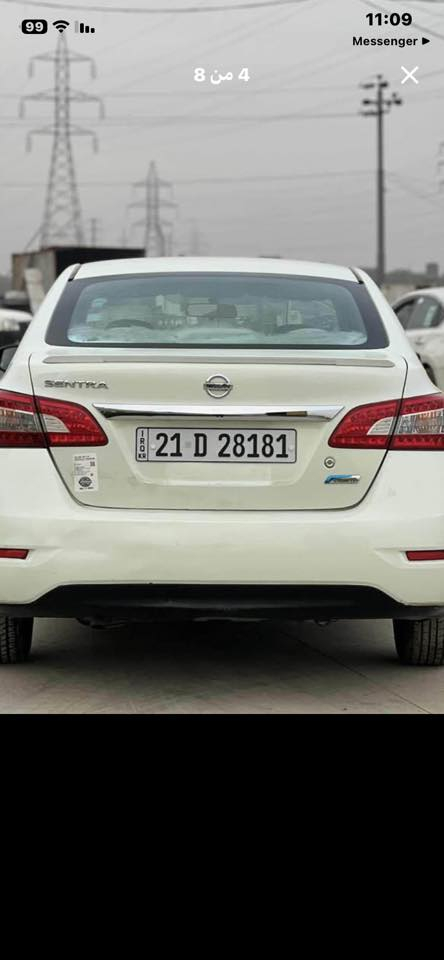 السلام عليكم 
نيسان سنترا
2018 خليجي 
اللون ابيض
رقم سليمانية هزة سنوية لوحة جديـدة
استلام شركة
المواصفات : 

تبريد قطعتين 
كير ومحرك زيرو 
حساسات خلفية 
كاميرا خلفية 
 مانع الانزلاق 
كير أوتوماتيك 
مكان سياره. بغداد 
سعر 115 وبيه مجال قليل 
***********
