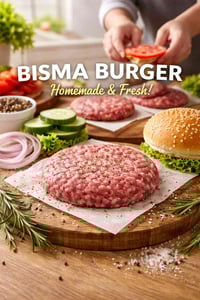 BISMA BURGER بركر منزلي طازج 100%  لحم صافي .. بدون اضافات   نكهه طبيع...