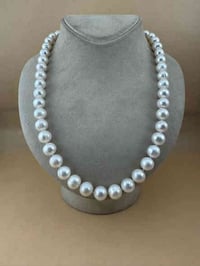 عقد لؤلؤ طبيعي حر بحري نادر مع اقفال من الذهب الخالص  ، الطول 44سم وال...