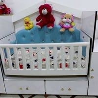 سرير طفل نجارة فصال تركي مع خانات ملابس و مجرات سعر 100 :::07735902087