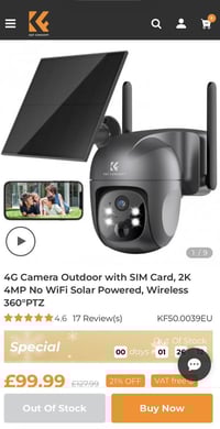 كامرة   مراقبة 4K تشتغل على سم كارت 4 g وشحن تايب  c السعر  ٥٠ الف  لل...