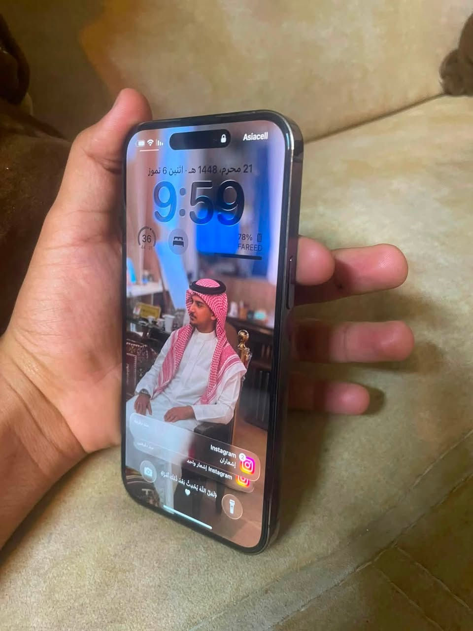 سلام عليكم
‏iPhone 14 Pro Max
لون بنفسجي 
نضافه 100‎%‎ 
شخط مابي 
ذاكرة 256 
بطاريه 86‎%‎ صرفيه تخبل
نموذج m
شرق اوسط دبل سيمكارت 
يعمل شريحه فعليه وشريحه الكترونيه
مبدل فقط شاشه احسن نوعيه بل سوگ لاتعليك ولا شي 
الجهاز يخبل بل استخدام ماكو اي تعليك وصرفية شحن 
سيمكارت ✅ فيس ايدي✅ سماعات✅كامرات✅
الجهاز مبي اي نقص كلشي بي شغال 
السعر 780 وبي مجال بسيط جداً 
*ملاحظة:- الي ميعجبة السعر او يكول غالي لاتعلق ولاتكسر بلسعر كلشي اكو بلسوك ولجهاز يسوة سعرة 
مكاني بغداد حي الاعلام 
*********** موجود واتساب 

اسف ع اطاله 🤍
