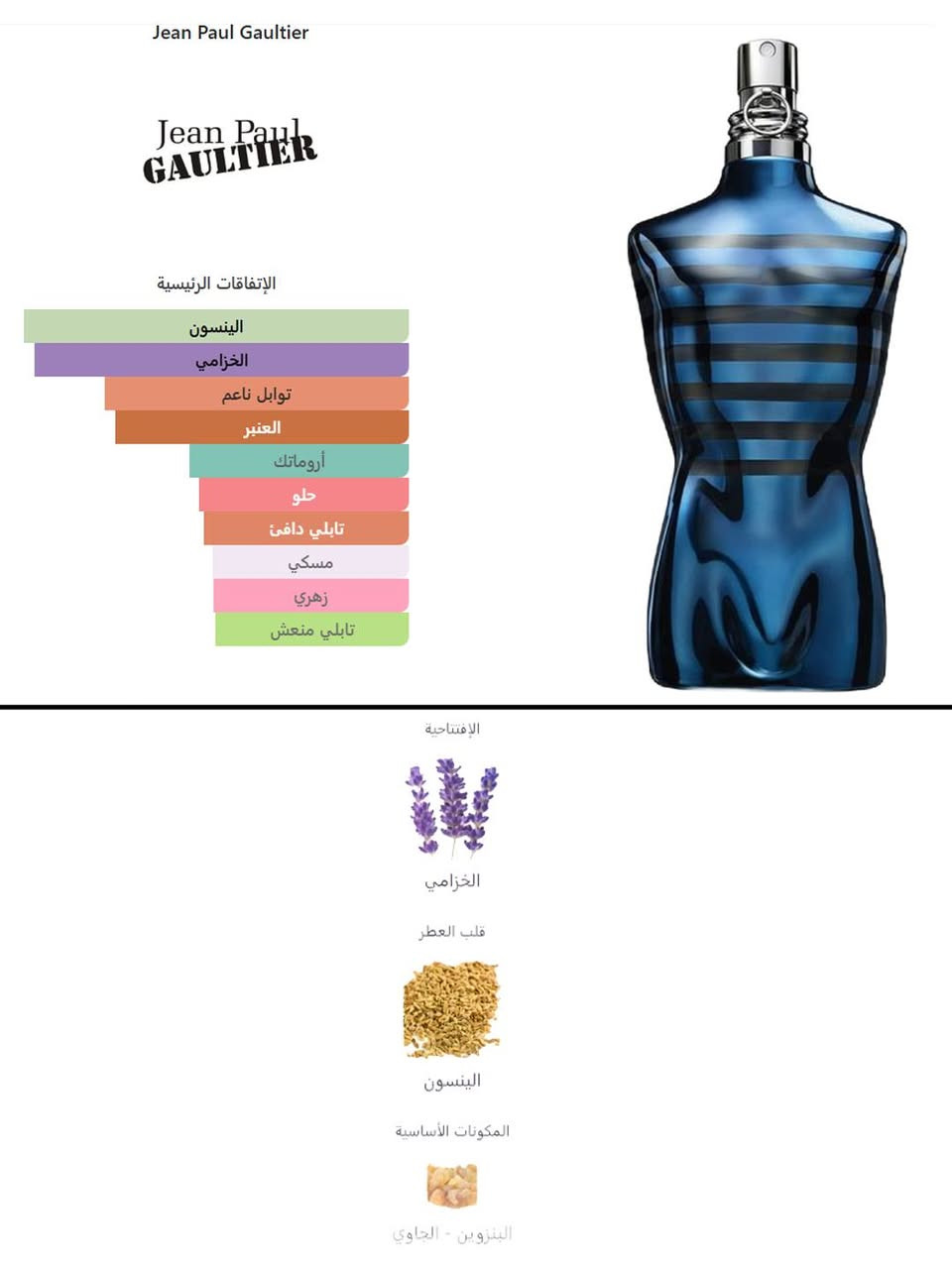 Jean Paul Gaultier Le Male In Blue 

عطر أروماتك للرجال . 

صدر عام 2026

إفتتاحية العطر الخزامي; قلب العطر الينسون; قاعدة العطر من البنزوين - الجاوي

السعر / 155 الف _ توصيل مجاني


**إذا كنت صاحب هذا الإعلان وتريد حذفه لأي سبب، رجاءا أرسل رسالة إلى الدعم الفني**