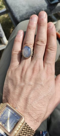 عقيق يماني • فضة ٩٢٥ • منحوت صورة الإمام