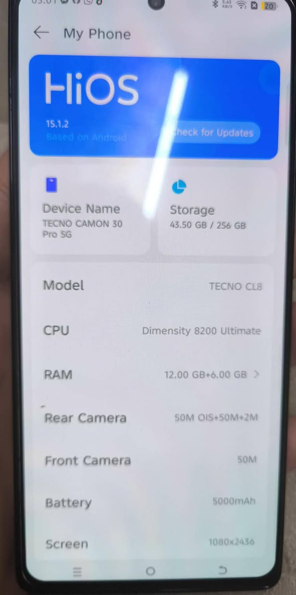تیکنۆ کامۆن ٣٠پڕۆ 5g
زاکیرە 256
ڕام 12+12
پڕۆسیسەر  /diminsty 8200 ultimate 
90fps بۆ پەبجی 
شاشەی 144 hz 
 مۆبایلەکە 100 لە 100 پاکەو تەنیا گەڤەری لەگەڵ دایە 
نرخی 260 هەزار كركوك, العراق


**إذا كنت صاحب هذا الإعلان وتريد حذفه لأي سبب، رجاءا أرسل رسالة إلى الدعم الفني**