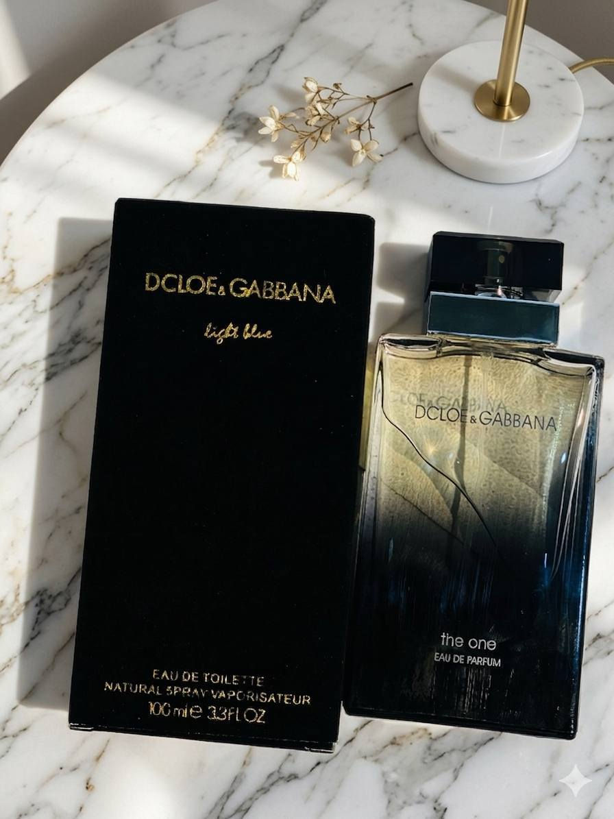 🖤💙 عالم من الفخامة والانتعاش مع Dolce & Gabbana 💙🖤
لكل من تبحث عن التميز، الحضور الطاغي، والجاذبية التي لا تُنسى.. 

1️⃣ عطر Dolce & Gabbana - The One (الأسود) ✨🖤
عطر الفخامة، الأناقة الطاغية، والجاذبية المخملية الدافئة. التجسيد الحقيقي للأنوثة الساحرة التي تترك أثراً وراءها أينما ذهبتِ.
 إفتتاحية العطر 🍊: الخوخ، الليتشي، الماندرين (اليوسفي)، والبرغموت لإنعاش فخم من أول رشة.
 قلب العطر 🌸: زنبق الوادي، الياسمين، الزنبق الأبيض، والبرقوق لتوليفة تنبض بالرقة والنعومة.
 قاعدة العطر 🍂: لمسات غنية ودافئة من الفانيليا، العنبر، والمسك لثبات ملكي يدوم طويلاً.

2️⃣ عطر Dolce & Gabbana - Light Blue Intense (الأزرق) ✨💙
عطر الانتعاش الساحر، طاقة الصيف، ونظافة البحر الأبيض المتوسط. يأخذكِ في رحلة من الحيوية والجاذبية المنعشة التي تدوم طويلاً لتمنحكِ طاقة وإشراقاً لا يُنسى.
 إفتتاحية العطر 🍏: الليمون الحامض والمنعش، مع التفاح الأخضر المقرمش لجرعة طاقة ونظافة فورية.
 قلب العطر 🌸: القطيفة (الأذريون) والياسمين الناعم لتوازن أنثوي رقيق وجذاب.
 قاعدة العطر 🪵: خشب العنبر الفاخر والمسك النقي، لتضمن لكِ ثباتاً قوياً وعميقاً يرافقكِ طوال اليوم.


**إذا كنت صاحب هذا الإعلان وتريد حذفه لأي سبب، رجاءا أرسل رسالة إلى الدعم الفني**