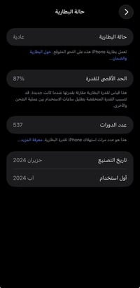 ايفون 15 برو ماكس • نظيف • سكرين البطارية