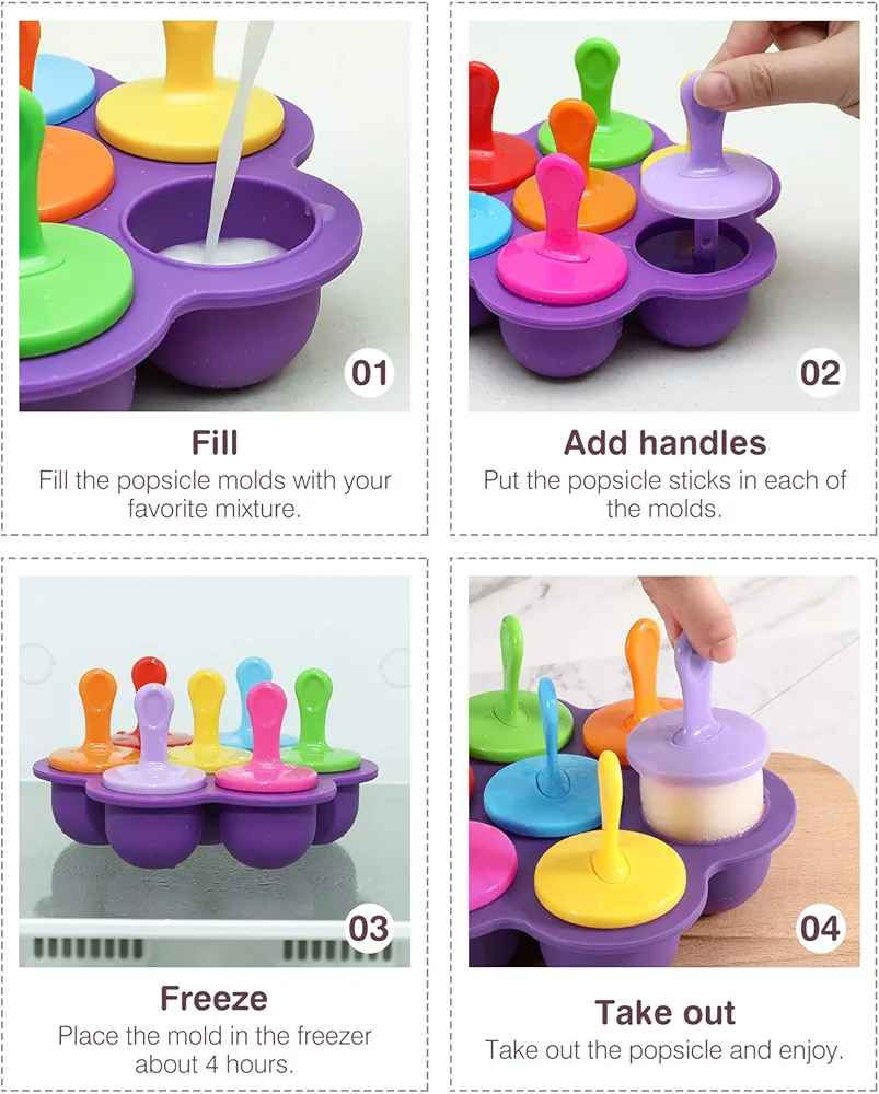 قالب سيليكون لصنع المصاصات، صانعة مصاصات الثلج مع قالب ايس كريم مع 7 قطع من العصي الملونة، قوالب صغيرة لصنع المثلجات في المنزل، أرجواني
اختيار أمازون النجف, العراق


**إذا كنت صاحب هذا الإعلان وتريد حذفه لأي سبب، رجاءا أرسل رسالة إلى الدعم الفني**