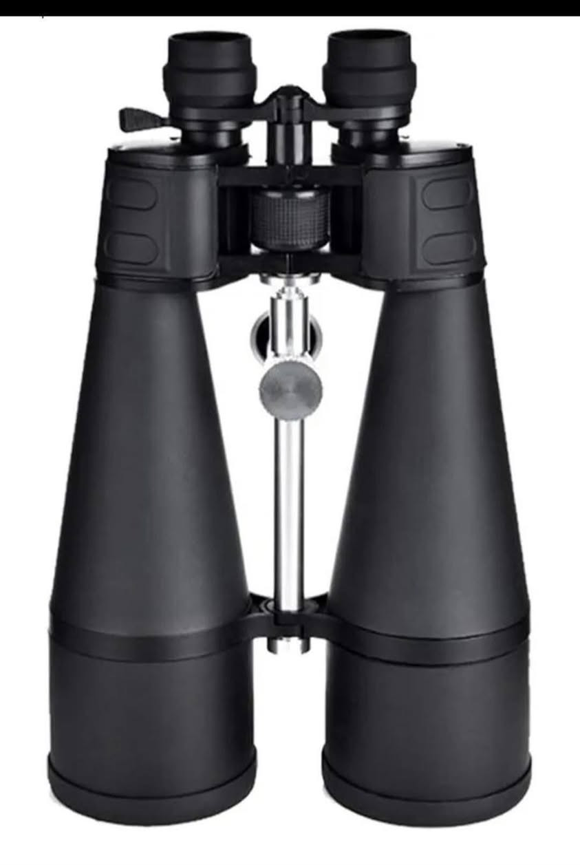 باله اوربي جديد غير مستخدم التكبير المتغير (ZOOM) يتراوح بين 30x و 260x.
قطر العدسة الشيئية يبلغ 160 ملم.
مجال الرؤية عند تكبير 30x هو 180 قدم لكل 1000 ياردة (60 متر لكل 1000 مترمتاح مناظر فلكي باله اوربي جديد غير مستخدم هذا منظار ميداني (Binoculars). 
- منظار للمراقبات الفلكية والمراقبات البعيدة
- قدرة عالية على جمع الضوء
- يمكن تركيبه مباشرة على الحوامل الثلاثية القياسية بحجم 1/4 بوصة
- مطلي بالكامل متعدد الطبقات / خيط ثلاثي
المواصفات:
مجال الاستخدام:
- علم الفلك
-- النوع: منظار قياسي
المواصفات البصرية:
- التصميم البصري: بورّو
- عدسات LE: نعم
- مادة المنشور: Bak-4
- نوع الطلاء: مطلي بالكامل متعدد الطبقات
- عدسات لمرتدي النظارات: نعم
- شدة الضوء: 16
- عامل الشفق: 40
- التركيز القريب من: 40 م
البيانات التقنية العامة:

- مادة الجسم: ألومنيوم

- أكواب العين: أكواب مطاطية قابلة للطي
- المسافة بين البؤبؤين الأدنى: 57 مم
- المسافة بين البؤبؤين الأقصى: 72 مم
- تسليح الجسم: مطاط/بلاستيك
أغطية الحماية من الغبار:
- للعدسة والعدسة العينية
- قابلة للإزالة بشكل فردي
الأبعاد والأوزان:
- الطول الكلي: 330 مم
- العرض الكلي: 235 مم
- الارتفاع الكلي: 108 مم
0/7/7/2/3/5/0/2/5/7/2


**إذا كنت صاحب هذا الإعلان وتريد حذفه لأي سبب، رجاءا أرسل رسالة إلى الدعم الفني**