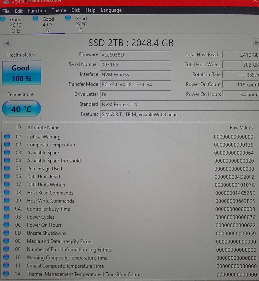 Nvme 2TB جديدة بل كارتون
جيل ثالث مفحوصة وشغالة 100% للبيع خاص


**إذا كنت صاحب هذا الإعلان وتريد حذفه لأي سبب، رجاءا أرسل رسالة إلى الدعم الفني**