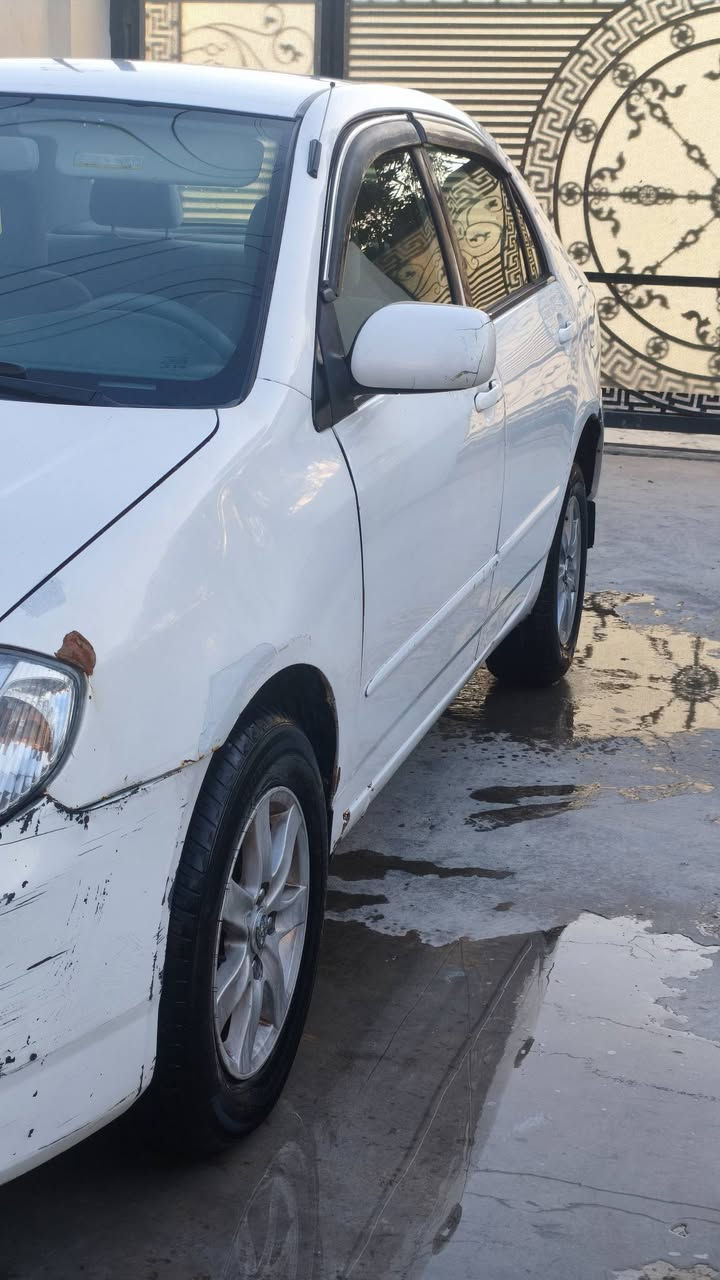 تيوتا كورلا للبيع موديل 2002 تخم تايرات جديد وصدر وحداديه جديد السعر 60 وبيه مجال المكان بغداد الدوره ***********
