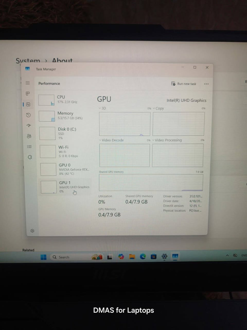 MSI Cyborg
‎I5 gen 12H
‎16 RAM DDR5
‎RTX 4060 8gb  (45watts) 
‎1Tb SSD Nvme 
‎
‎لابتوب جيمينج مع مروحة  للبيع نضيف ما بيه اي مشاكل سعره مليون و ٢٠ الف توصيل لكافة المحافظات


**إذا كنت صاحب هذا الإعلان وتريد حذفه لأي سبب، رجاءا أرسل رسالة إلى الدعم الفني**