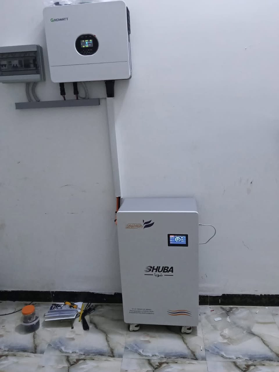 مكتب بركه الرحمن للطاقه الشمسيه
تم بفضل الله تجهيز وتنصيب  منظومة طاقة شمسية 

مكونات المنظومة:
🔵10 الواح 625 w ذات وجهين وكفاءة عالية
🔵 بطارية 15كيلوواط shuba 
 🔵انفيرتر  6 كيلوواط ماركة GROWATT

الفرع الاول /ديالى -بعقوبه - حي المعلمين قرب جسر المشاه 
☎️***********
الفرع الثاني /ديالى -طريق بعقوبه -بغداد قرب مدخل كصيرين
📞***********
📞***********

البيع نقدا وقسط وبنظام الماستر كارد 
١-العرض الأول بدون تحميل نصف المبلغ مقدما النصف الثاني تحميل على منصه الماستر كارد لمده ١٠ اشهر
٢-العرض الثاني بدون مقدما يقسم المبلغ على ١٨ شهر على منصه الماستر كارد ‬‏
