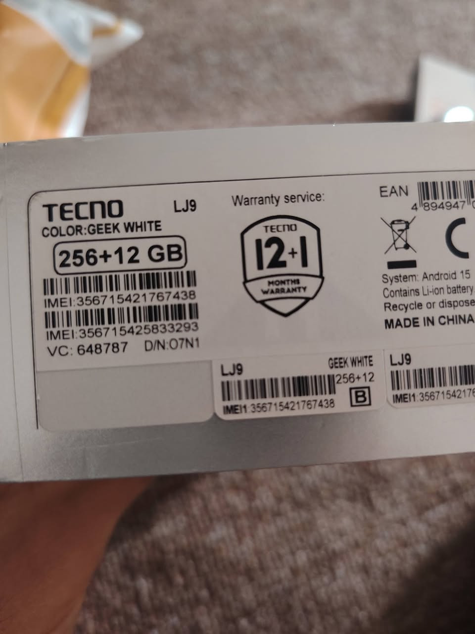 سلام عليكم تكنو بوفا 7الترا فايف جي ٢٥٦ عشوائة ٢٤ مستغدم ٣٥ يوم علا وضع الشركة اذة بس شخط تاخذة بلاشة مكاني نجف عباسية السعر اب ٣٥٠ او بي مجال بصيط رقمي ***********
