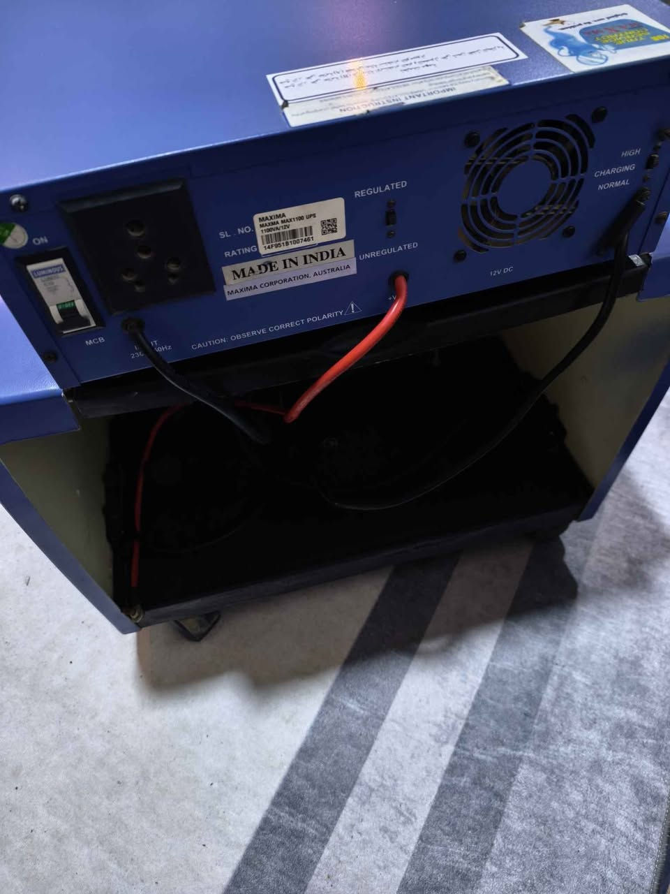 عاكسة ماكسما  سستم كامل مع ميزها و حافظة للبطارية جديدة لم تستعمل 5 امبير فعلي 3.5 أسترالي هندي بيها نظام ريكليتر تنظيم كهرباء وشحن بطارية وتشتغل مثل  ups ,أو عاكسة 
 بغداد الجديدة بغداد, العراق


**إذا كنت صاحب هذا الإعلان وتريد حذفه لأي سبب، رجاءا أرسل رسالة إلى الدعم الفني**