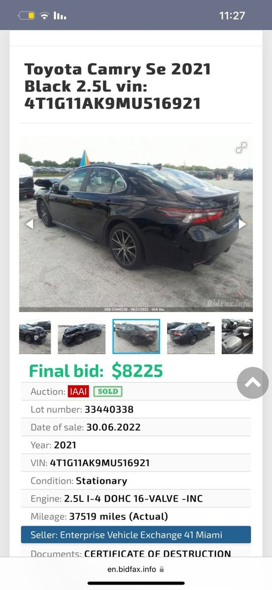 كامري 2021se
حادثه بنيد مبدل وباب بارد اثر النقل
محرك 2500
سعر 190وبيه مجال

العنوان بابل الحله 
***********
