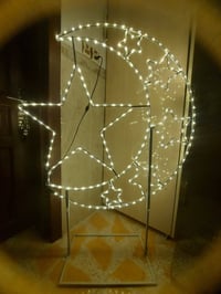 هلال رمضان • كبير ذهبي • صغير ملون