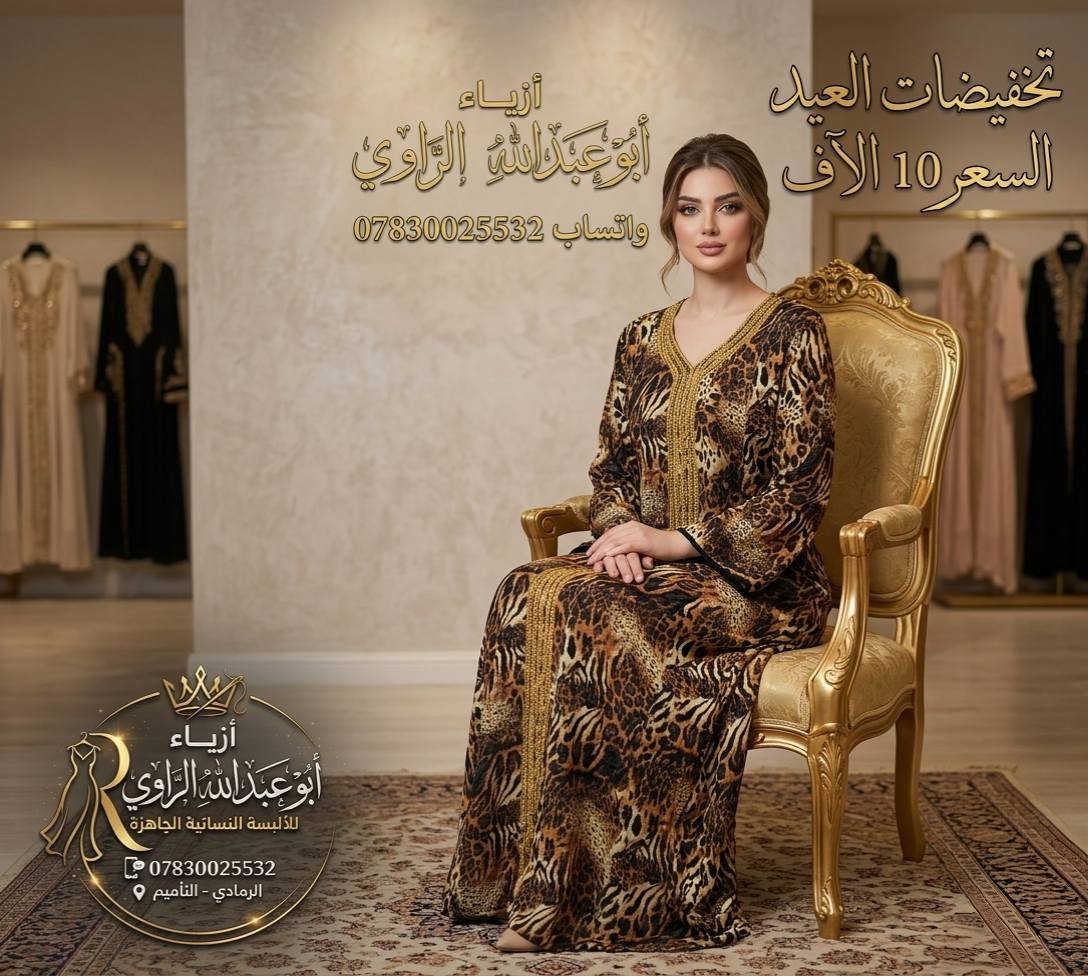 تخفيضات العيد 
السعر 10 الاف فقط
#أزياء_ابو_عبدالله_الرلوي

واتساب ***********
