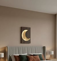 طابلوه هلال مضيء • خشب طبيعي • ديكور رمضان