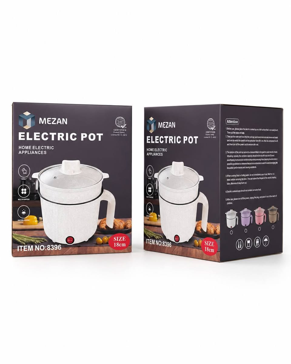 جدر طبخ كهربائي متعدد الوظائف واقتصادي✨🍲
قدر متعدد الاستخدامات للقلي، الطهي، الشطف، والتبخير 🍲
تحكم دقيق في الحرارة لنتائج مثالية في كل مرة 🔥
غطاء زجاجي شفاف لمتابعة الطهي بكل وضوح 👀
رف تبخير مدمج للطهي والتبخير في وقت واحد ⏱️
تصميم آمن ومريح مع مقبض مقاوم للحرارة ✋
مثالي لغلي الماء، الحساء، النودلز، الأرز، والبيض 🥚
حجم مثالي للمنزل أو المكتب، سهل الاستخدام والنقل 💼

الآن طهيك أسرع، أسهل، وأمتع!


**إذا كنت صاحب هذا الإعلان وتريد حذفه لأي سبب، رجاءا أرسل رسالة إلى الدعم الفني**