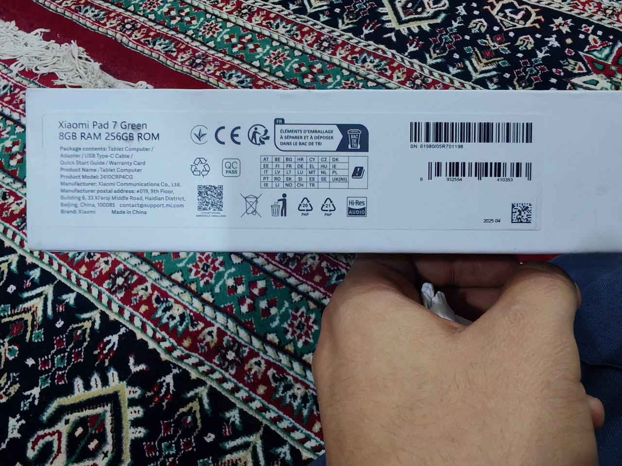 للبيع: شاومي باد 7
🆕 مستخدم أقل من شهر – نظيف جدًا 
⚙️ المواصفات:
🔥 المعالج: Snapdragon 7+ Gen 3
🧠 الرام: 8GB
💾 الخزن: 256GB
🖥 الشاشة: 11.2 إنج، دقة عالية + 144Hz
🔊 الصوت: 4 سماعات ستيريو
🔋 البطارية:
سعة 8850 mAh
تدوم استخدام طويل
وتدعم شحن سريع 45 واط
📦 الملحقات:
الجهاز ويا الكرتون الأصلي
وجميع الملحقات موجودة (شاحن + كيبل)
🎮 أداء الألعاب:
PUBG / COD / Free Fire
تشتغل بسلاسة عالية
فريمات توصل 90 FPS
Genshin Impact
إعدادات عالية
فريم ثابت تقريبًا 60 FPS
💯 الجهاز ممتاز للألعاب والدراسة، ما بي أي مشاكل.
💰 السعر: (400الف)
📍 المكان: (الفلوجة)
📩 للتواصل واتساب: ***********
