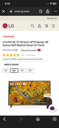 LG • ٥٠ بوصة • 4K سمارت