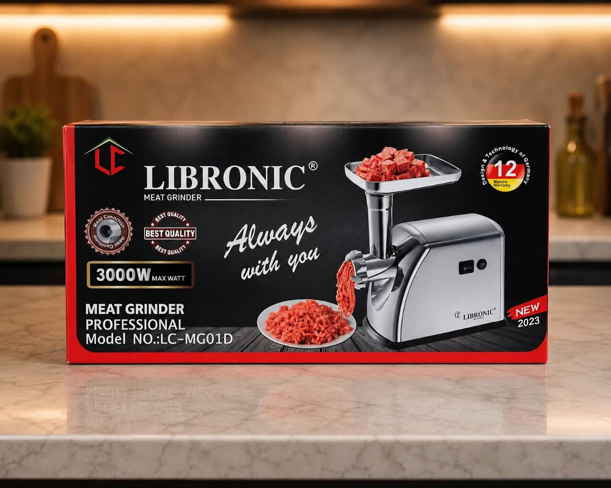 🥩 مفرمة اللحم LIBRONIC... قوة وأداء لتحضير اللحم الطازج في منزلك!

✅ محرك قوي لأداء عالي. 
✅ 3 درجات للفرم حسب رغبتك. 
✅ شفرات حادة من الستانلس ستيل عالي الجودة. 
✅ وظيفة عكسية لتسهيل التشغيل ومنع الانسداد. 
✅ ملحق خاص لتحضير النقانق بسهولة. 
✅ سهلة الفك والتنظيف بعد الاستخدام. 
✅ ضمان سنة كاملة.
🏡 الخيار المثالي لتحضير اللحم المفروم الطازج، الكبة، والنقانق بكل راحة في المنزل.

السعر 59 الف ( شامل التوصيل )
📩 للطلب أو الاستفسار، راسلنا الآن والتوصيل متوفر لجميع المحافظات.


**إذا كنت صاحب هذا الإعلان وتريد حذفه لأي سبب، رجاءا أرسل رسالة إلى الدعم الفني**