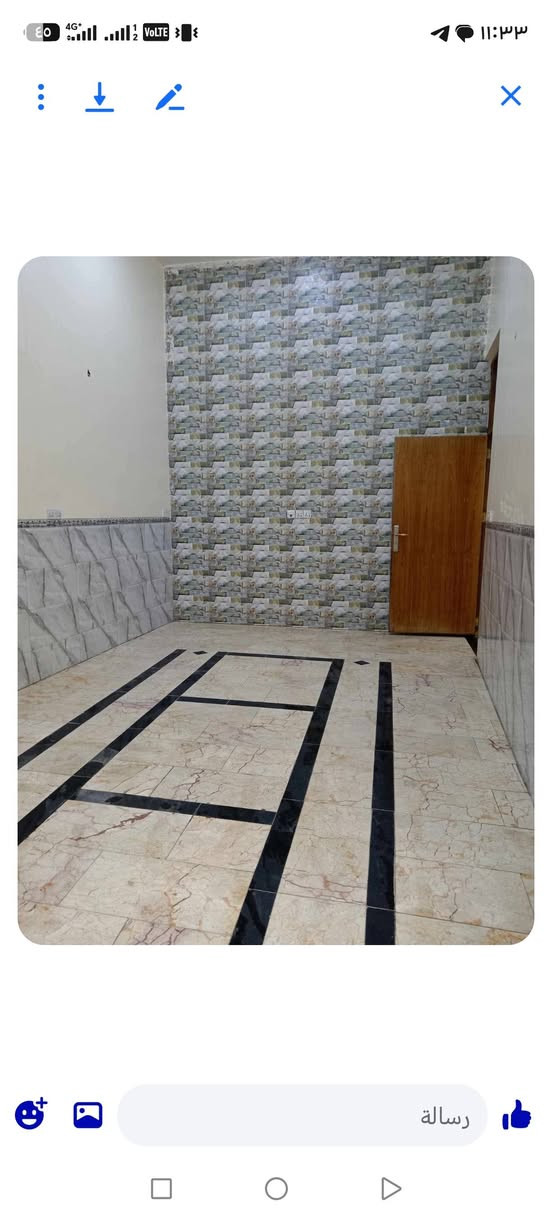 بيت للايجار لموقع البلديات منطقه ضياء الحلفي مساحه 100متر طابق واحد الاستفسار ***********
