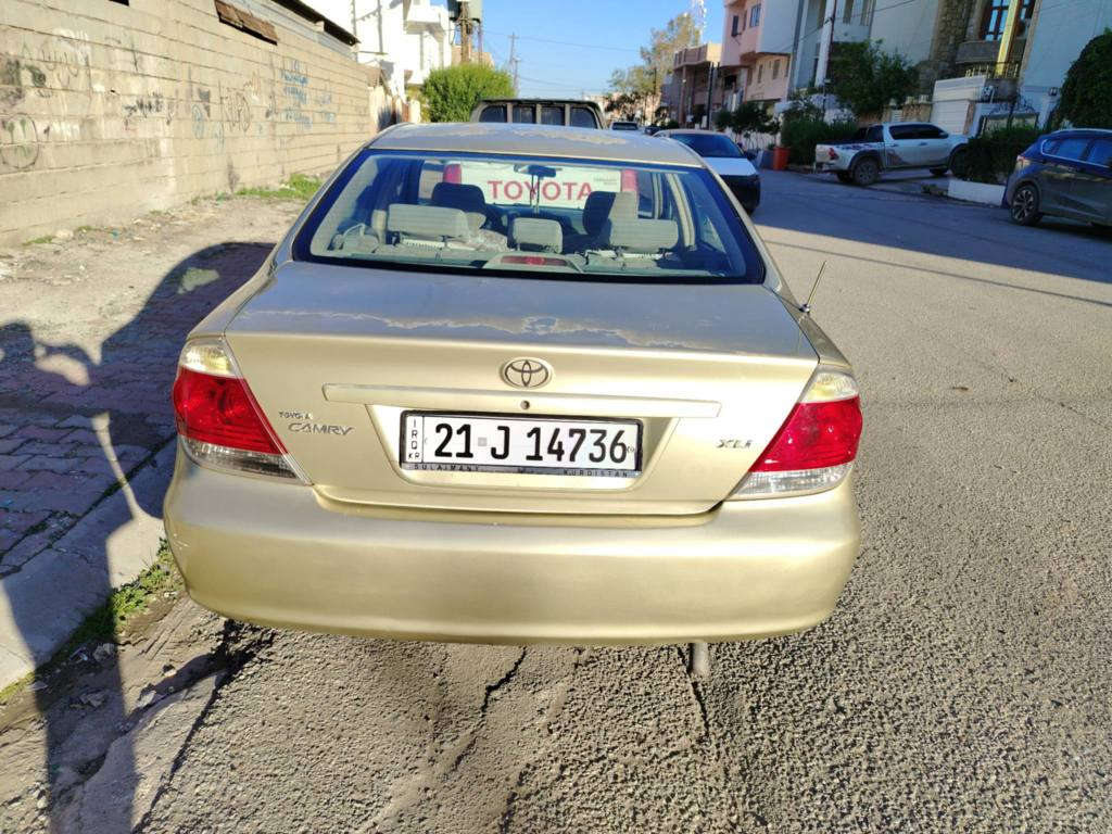 كامري . 2005 خليجي
بدون دعم . بدون صبغ 
سقف وبونيدو صندوق مجلح اشويه
مكينة و كير . مظبوط بشرط
سيارة نضيف جدا
رقم صاحب سياره *********** كركوك, العراق
